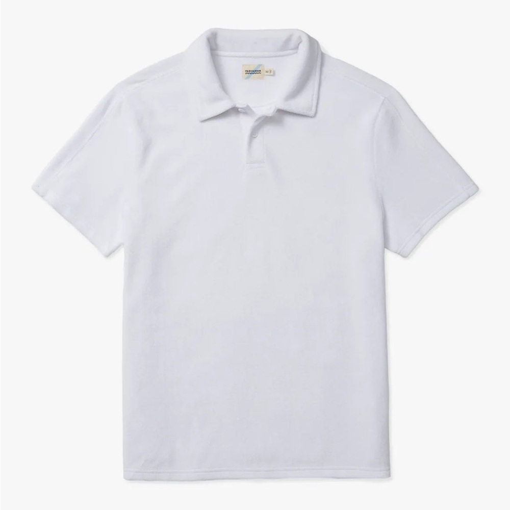 Fair Harbor White Ravello Terry Polo Shirt